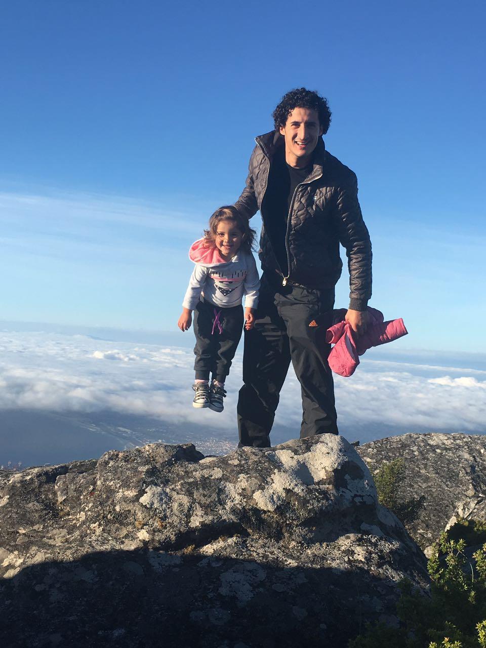 Mica and Dad on top of Table Mountain