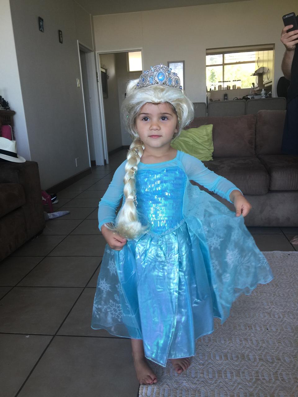 Mica dressed as Elsa from Frozen
